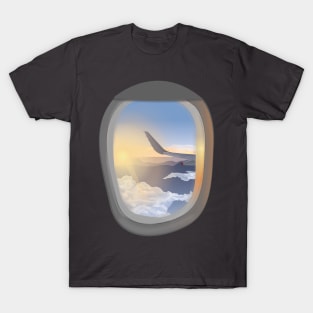 Airplane Window Sunrise T-Shirt